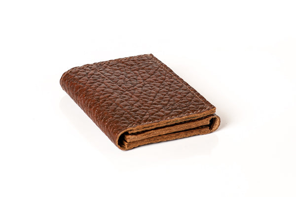 American Bison Men's Tri-fold Wallet - Rich Brown - Hand Made in USA