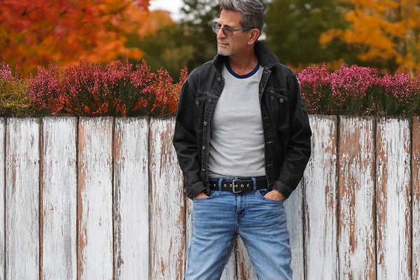 Full Grain Men's or Women's Buffalo Belt Distressed Leather 1 1/2" Wide Antique Copper Buckle and Eyelets Made in USA