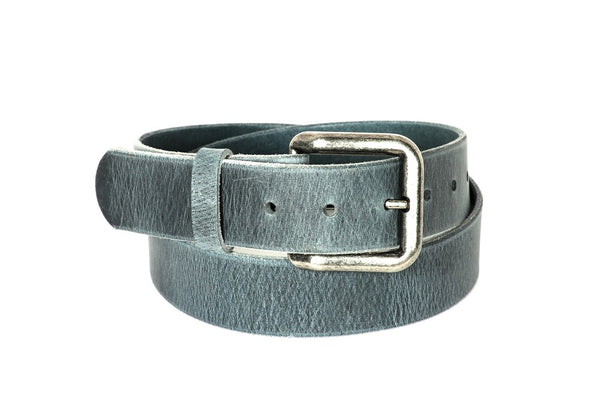 Full Grain Genuine Buffalo Blue Denim Belt 1 1/2" Wide Made in USA