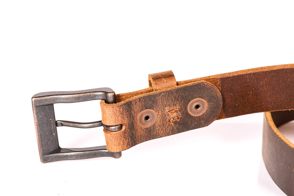 Crazy Horse Brown Water Buffalo Leather Belt Strip, Fully Aniline Dyed Straps, 48-50 Crazy Horse Brown Water Buffalo Leather Belt Strip, Fully Aniline Dyed Straps, 48-50