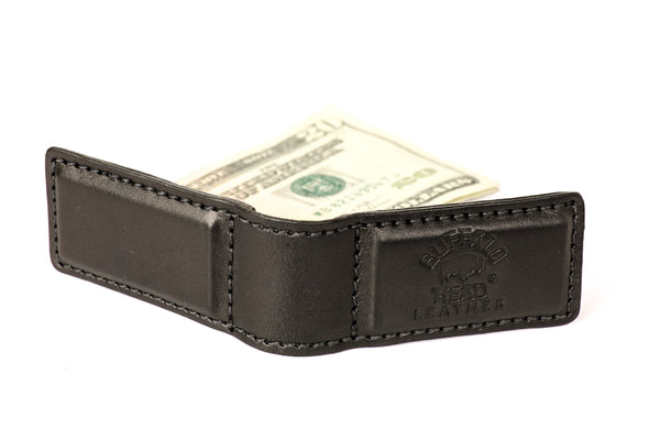 Magnetic Money Clip - English Bridle Leather - Black - Hand Made
