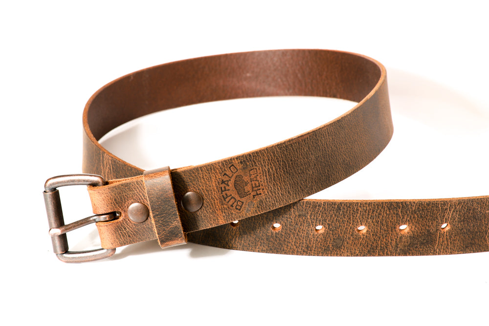 Classic Wide Genuine Leather Round Buckle Belt