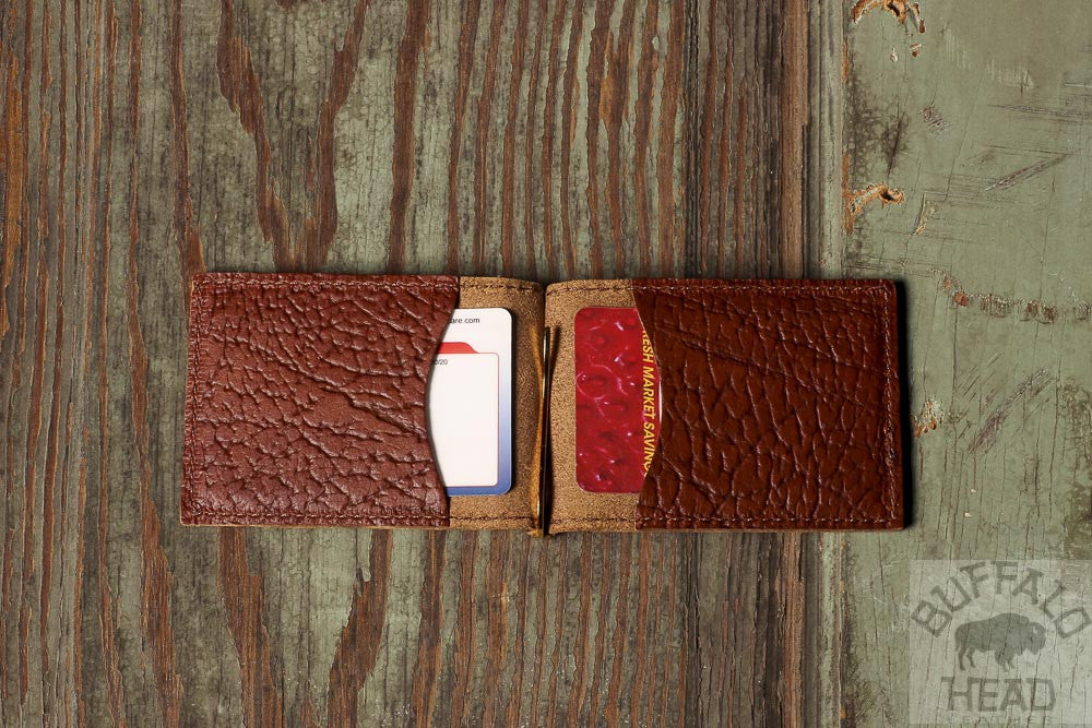 American Bison Comfort Slim Mini Wallet - Rich Brown - Hand Made