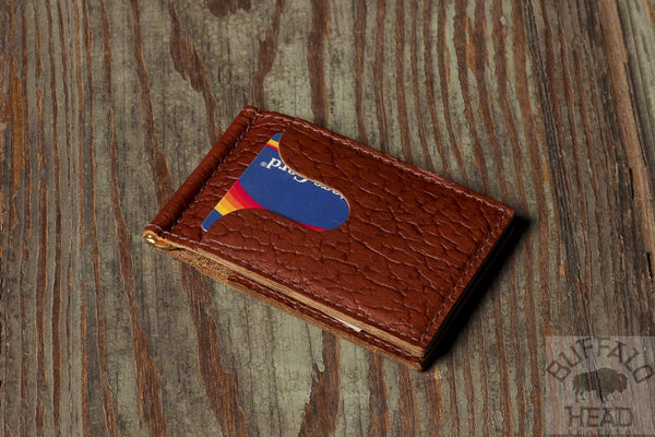 American Bison Comfort Slim Mini Wallet - Rich Brown - Hand Made in USA